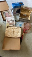 Miscellaneous lot of picture frames, rackets ,