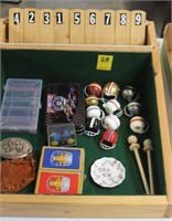 Wooden Game Box with NFL Replica Helmets and