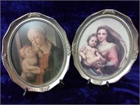 Two Religeous Prints in Oval Frames