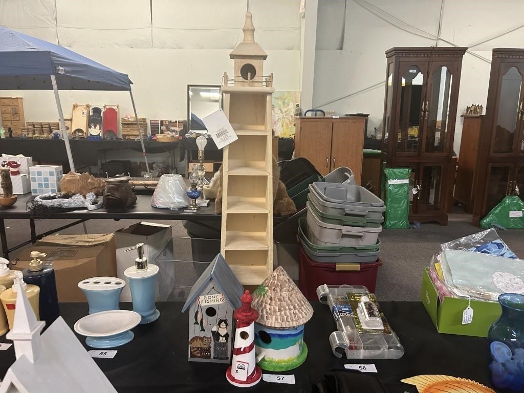 Lighthouse Trinket Shelf And Bird Houses