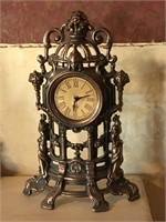 Brushed Copper Metal Clock