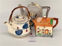 Three piece tea pot collection