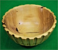 Signed 3 1/2" Sculpted Wood Bowl
