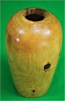 Signed 7 1/2" Wood Vase