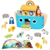 TOOKYLAND Noah's Ark Toy for Toddler Wooden Toys A