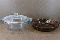 Vtg Anchor Hocking Casserole & Pie Dishes