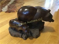 ironstone bear carving  about 10" heavy