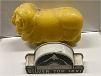 Acrylic Golden Fleece Ram and Silver Top Taxi