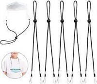 Black Reusable Masks Strap Extenders Lanyard, 10CT