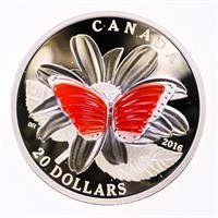 2016 CANADA $20 THE COLOURFUL WINGS OF A BUTTERFLY