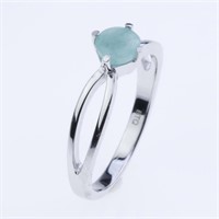 Size 7 Emerald Sterling Silver Ring