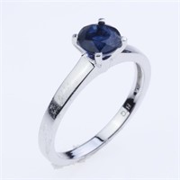 Size 8 Sterling Silver Sapphire Solitaire Ring