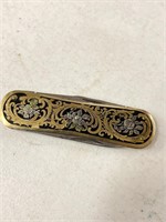 Gold and silver inlaid pocket knife