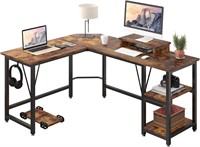 TREETALK L-Shaped Desk  Gaming Table  Brown