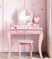 Pink Kids Dressing Play Table Set