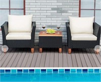 3 Pieces Outdoor Patio Rattan Furniture Set