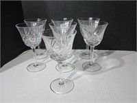 Set of 7 Gorham Cherrywood crystal water goblets.