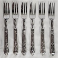 Set of 6 Sterling Handle Pastry Forks - Approx.