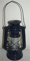 Modern Battery Op Metal Blue Lantern Lamp