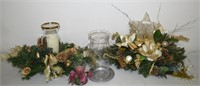 (2) Large/(2) Smaller Floral/Candle Holiday Decor
