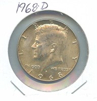 1968-D Kennedy Silver Half Dollar - 40% Silver