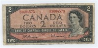 Canadian Two Dollar Bank Note - 1954