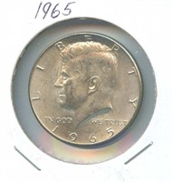 1965 Kennedy Silver Half Dollar - 40% Silver