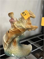 VTG CERAMIC ROY ROGERS TRIGGER COIN BANK REPAIRED