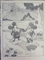 Walt Disney Signed Coloring Book Page of Mickey