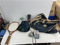 Lacoste bag with tennis supplies