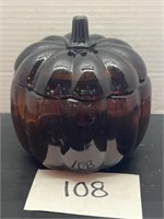 Glass pumpkin bowl with lid