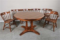 Vintage Oak Early American Table & Chairs
