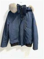 BLUE MADISON SUPPLY HOODED COAT SMALL