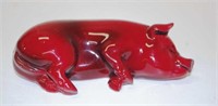 Royal Doulton large flambe snoozing pig