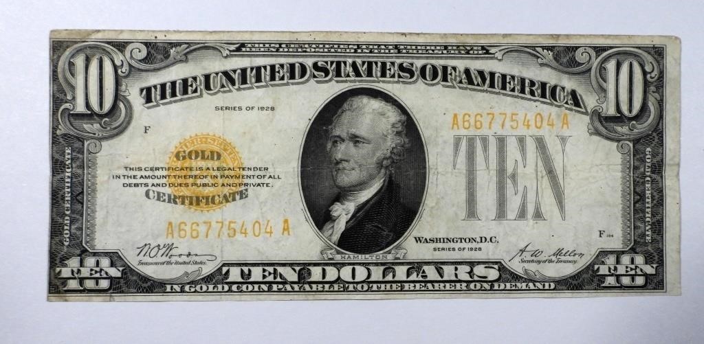 1928 $10 GOLD CERTIFICATE U.S. NOTE