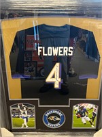 Zay Flowers Ravens Signed FRAMED Jersey 5Star