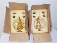 2 Glass Blown Tree and Ornament Set