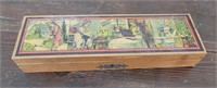 Wooden Victorian pencil box