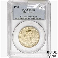 1934 Maryland Half Dollar PCGS MS65