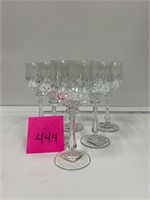 Vtg Cut Crystal Wine Glasses set of 6