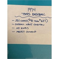 (521) 1974 Topps Baseball Cards