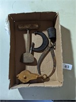 Ice Thongs, Metal Pulley & Other