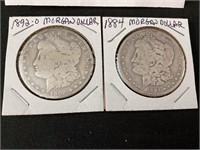1884 and 1892-O Morgan Dollars
