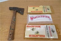 Lot of 3 Vintage Winchester Decals & Hatchet