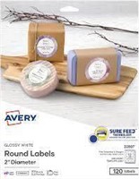 Avery Round Labels, 2" Diameter, Pack of 120