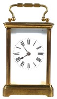 French Carriage Clock, Enamel & Brass