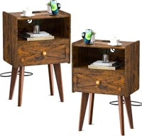 Gannyfer Mid Century Modern Nightstand Set of 2