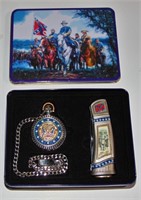 CIVIL WAR GEN. LEE POCKET KNIFE & WATCH MIB