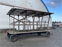 Shop Built Round Bale Feeder with Roof