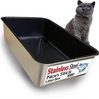 iPrimio Cat Litter Box Non-Stick Plated Stainless